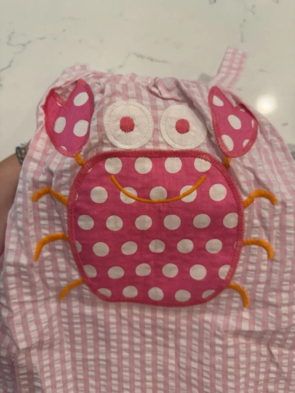 The Bailey Boys Pink Gingham Crab Applique Pillowcase Tank Top Shorts Set Size 5